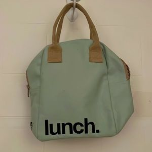 Mint Green Fluf Zipper Lunch Bag